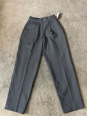 Black and White Micro-Check Trousers
